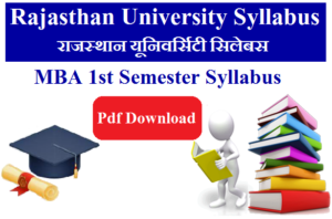 UNIRAJ MBA 1st Semester Syllabus 2023 Pdf Download - Rajasthan University