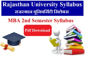 UNIRAJ MBA 2nd Semester Syllabus 2023 Pdf Download - Rajasthan University