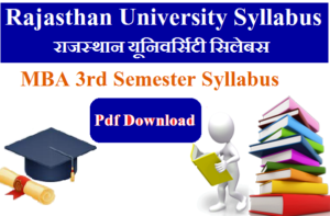 UNIRAJ MBA 3rd Semester Syllabus 2023 Pdf Download - Rajasthan University