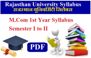 Rajasthan University M.Com 1st Year Syllabus 2023 Semester I to II