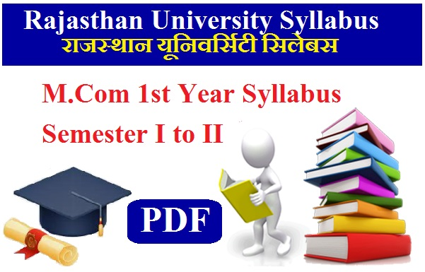 Rajasthan University M.Com 1st Year Syllabus 2024 Semester I to II